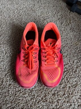 Nike flex mens Athletic Running Sneakers - Neon Orange/red